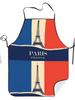 Chic Parisian-Inspired Kitchen Apron - Vintage Eiffel Tower & Stripes Design, 100% Polyester, Hand Washable