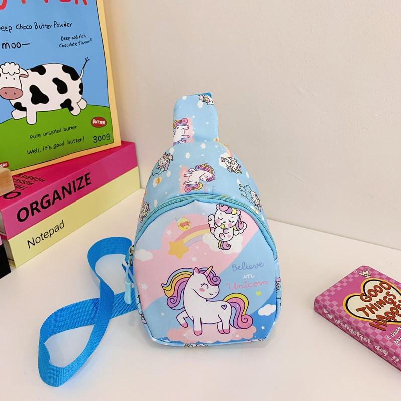 

Childrens Fashionable Nylon Chest Bag Vibrant Cartoon Design For Gender Neutral Ages 3 To 6 синій