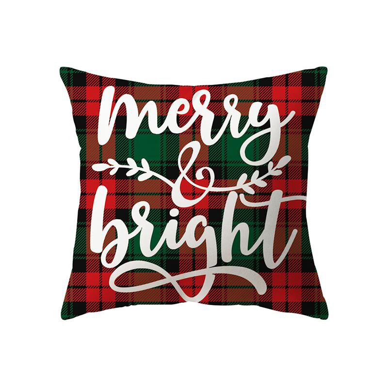 Christmas Decoration Elk Print Pattern Cushion Cover Home Living Room Sofa Decoration Polyester Pillow Pillow Cover