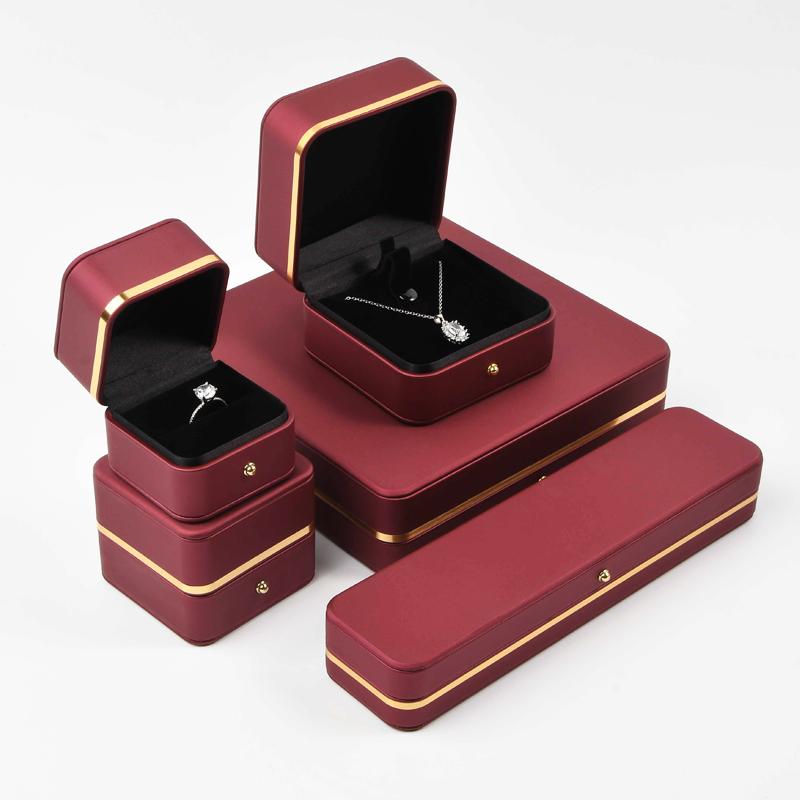 Jeweler Leather Box Wedding Ring Packaging Luxurious Leather Jewelry Box Jewelry Packaging Jewellery Packaging Box for Jewelry