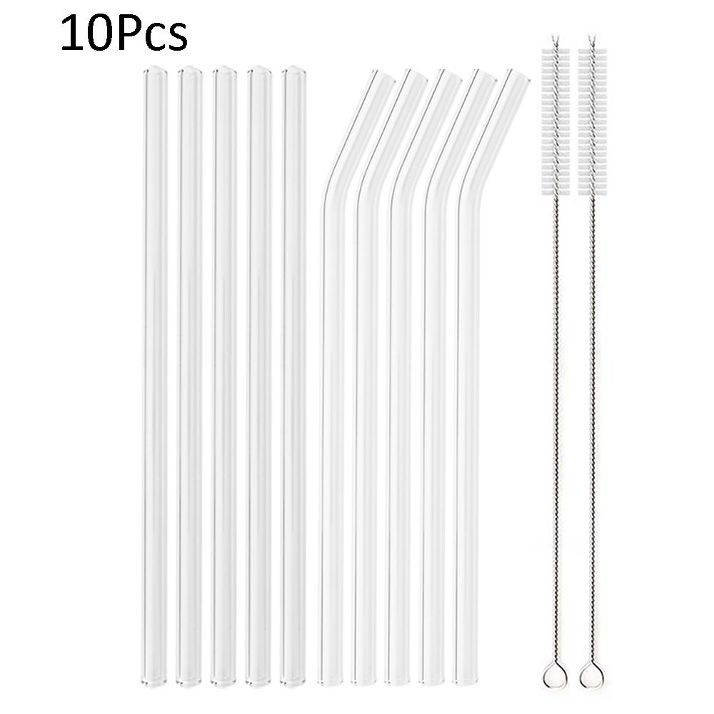 

8/12/14 мм высокая боросиликатная стеклянная трубочка 10/20 шт многоразовые экологически чистые питьевые трубочки набор Bubble Tea смузи барные аксессуары