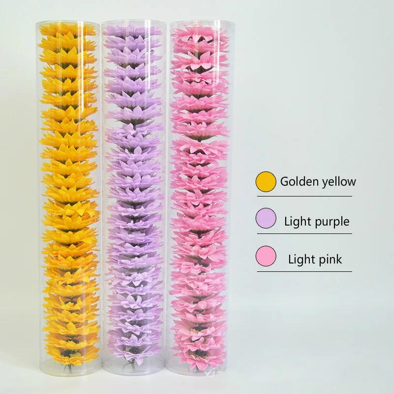 25Pcs/set Sunflower Soap Flower Head Bouquet Gift Box Decor with Soap Flower DIY Wedding Christmas Home