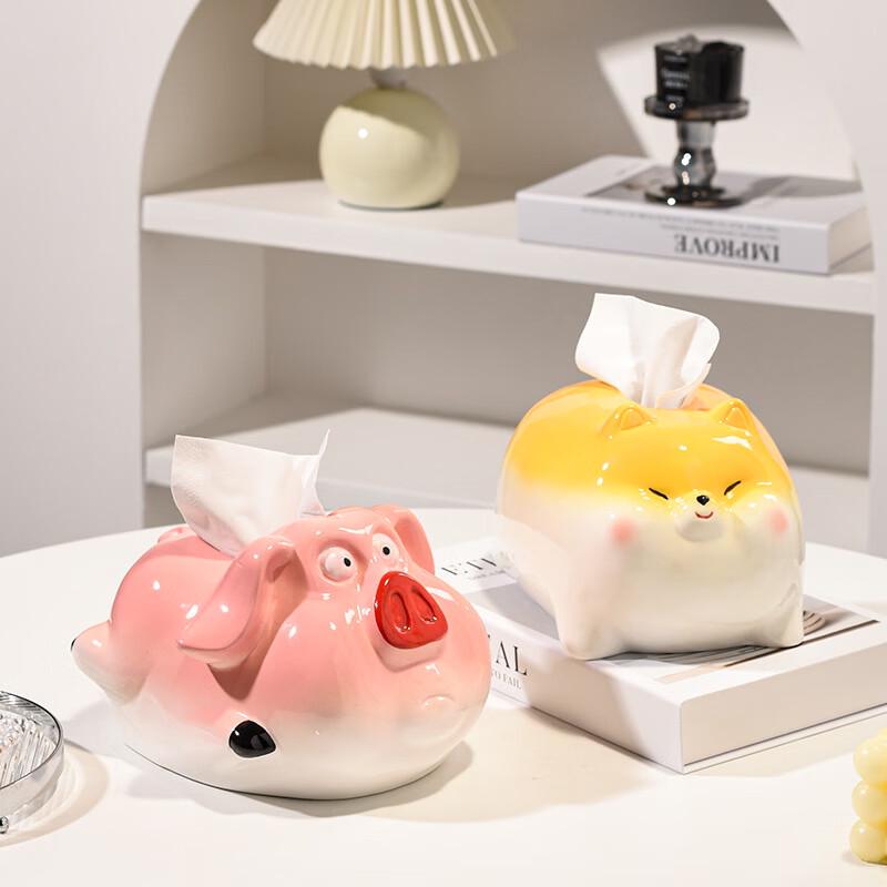 Cute Cartoon Piggy & Dragon Tissue Box