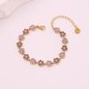 Adjustable Crystal Flower Bracelet Stainless Steel Stainless Steel Bracelet  Gift Giving