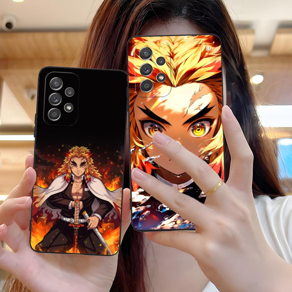 Demon Slayer Rengoku Phone Case for Samsung Galaxy A73 72 71 70 56 55 54 53 52 36 35 34 23 16 15 5G Colour Printing Cover Luxury