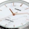 [Casio] CASIO Quartz Men's Watch MTP-VT01LM-7A White Marble x Black Leather Band (Overseas Model) [Parallel Import]
