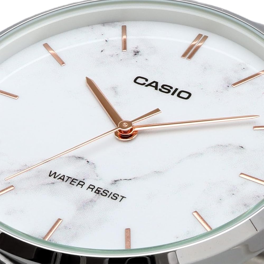 [Casio] CASIO Quartz Men's Watch MTP-VT01LM-7A White Marble x Black Leather Band (Overseas Model) [Parallel Import]