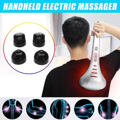 28W Handheld Doppelkopf Elektrische Körpermassagegerät Maschine Variable 3 Massagekopf Geschwindigkeitsregelung Nacken Taille Schulter Massagegerät