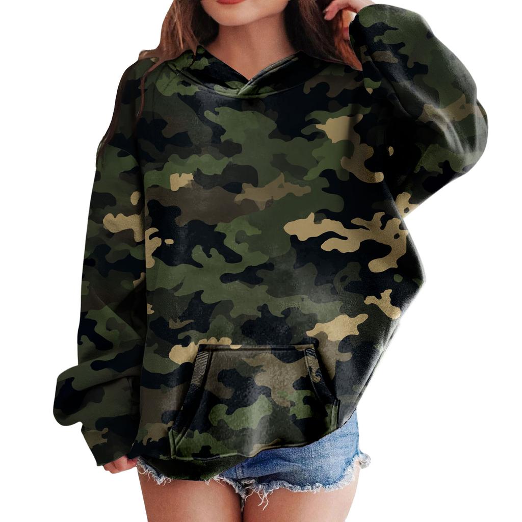 Tactical Camouflage 3D Print Hoodies For Kids Long Sleeve Fashion Hooded Pullover Toddler Boys Girls Y2k Hoodies Casual Tops