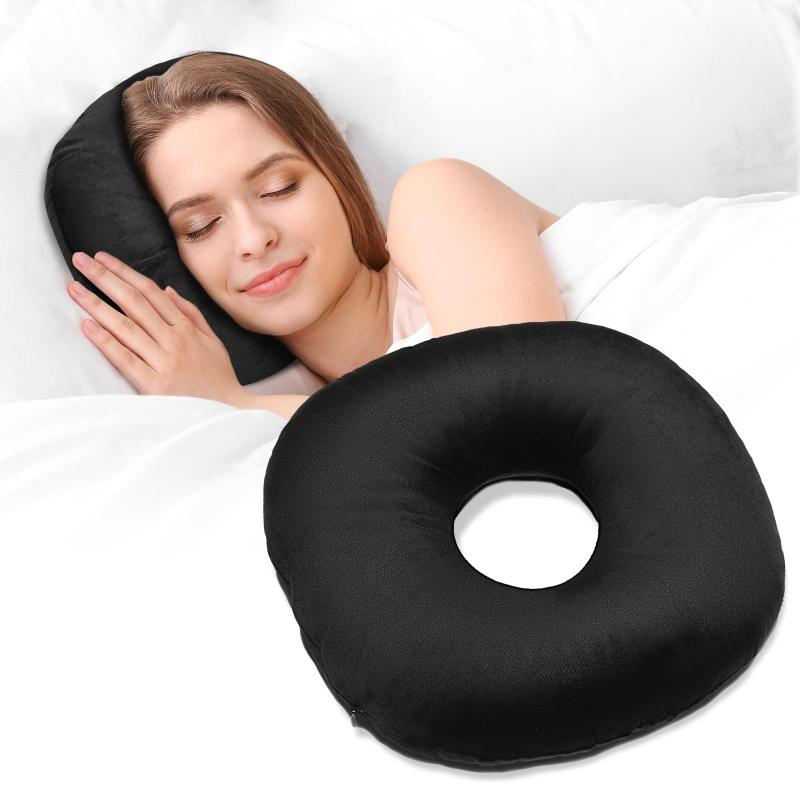 Ear Piercing Pillow For Side Sleepers O Shaped Ear Guards Pillow With Ear Hole For Home Travel For Pain Ear Pressure Sores