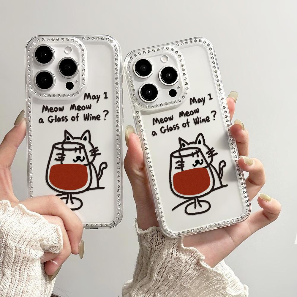 Bracelet Chain Phone Case For iPhone 17 16 15 13 14 for 17Air 17 12 14 16 Pro 17 14 16 Pro Max Sparking Diamond Cute Pattern Hard Cover With Lanyard