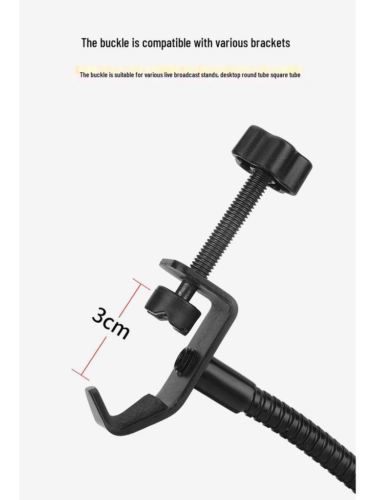Adjustable Gooseneck Microphone Pop Filter for Streaming & Recording - Universal Clip-on, Small/Large