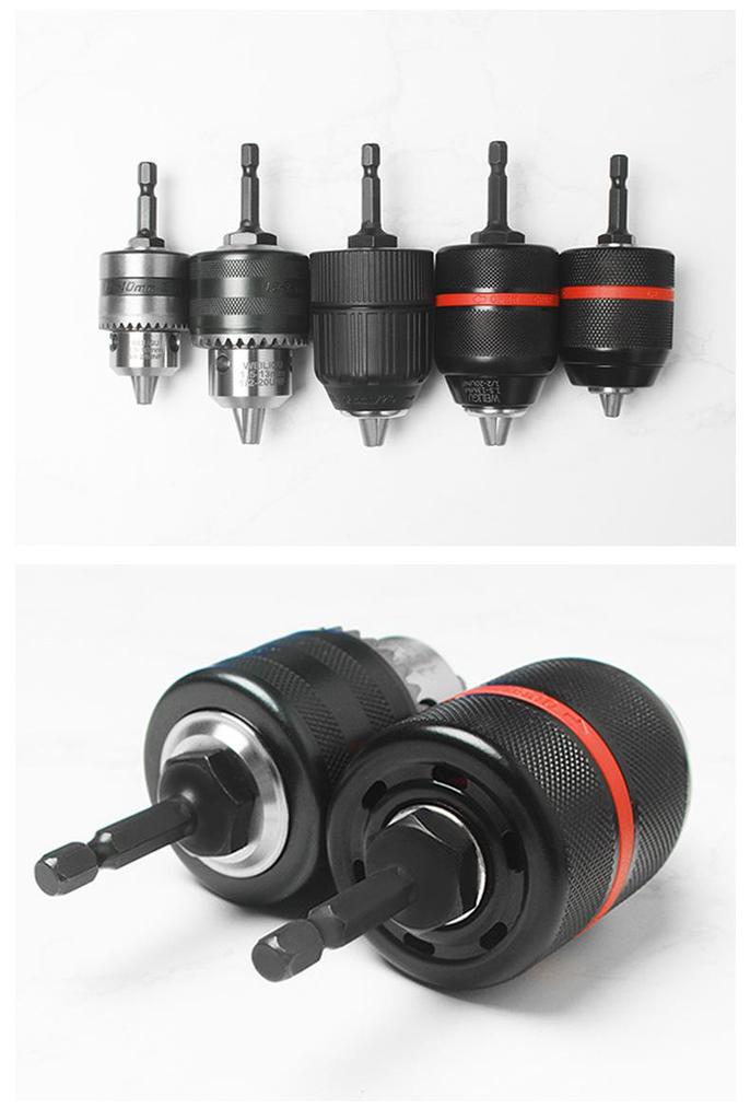 1/4-Inch Hex Shank Drill Chuck Adapter for Electric & Air Wrenches, 6.35mm Lithium Battery Converter