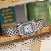 Ladies Exquisite Fashion High Appearance Level Roman Numerals Dial Square Dial Steel Band Quartz Watch.