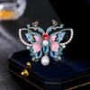 Enamel Butterfly Brooch Pin Elegant Women Vintage Style Decorative Accessory for Dress Coat Cheongsam Jacket Outwear