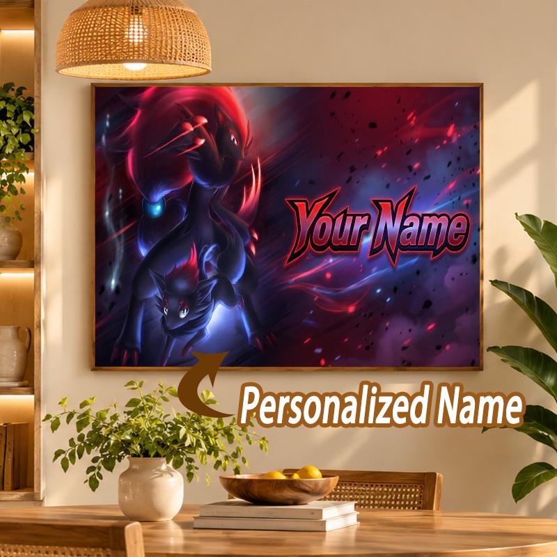 Zoroark Custom Name Diamond Painting Personalized 5D Full Drill DIY Diamond Art Home Decor
