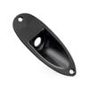 Musiclily Pro Colorful Series Boat-Shaped Aluminum Jack Plate for 3/8" Strat Electric Guitars, Black