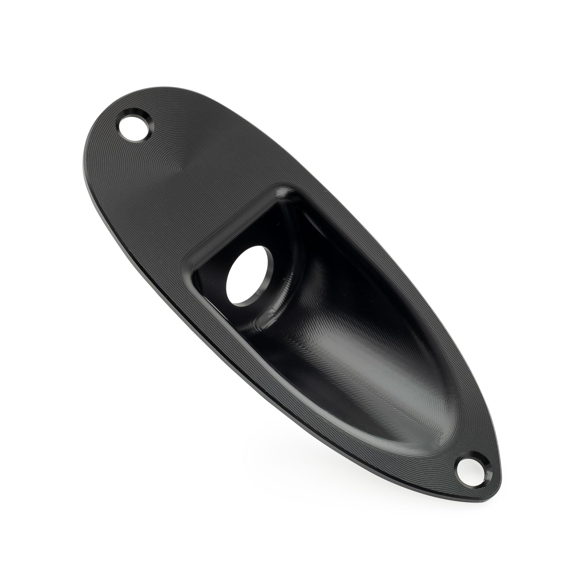 

Musiclily Pro Colorful Series Boat-Shaped Aluminum Jack Plate for 3/8 Strat Electric Guitars, Black