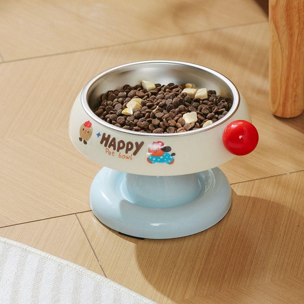 Cartoon Cat Food Water Bowl Anti Slip Cat Bowl Pet High Footed Bowl Pet Supplies