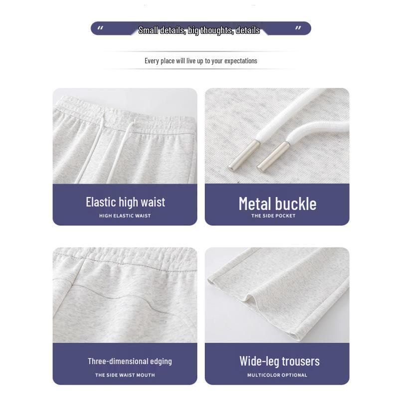 2024 Women's High Waist Gray Sport Flare Pants - Slimming American Style Casual Draping Horseshoe Long Pants