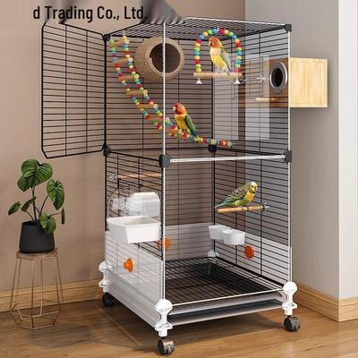 Large Birdcage for Parrots & Small Birds: Anti-Splash Design, Ideal for Cockatiels & Budgies
