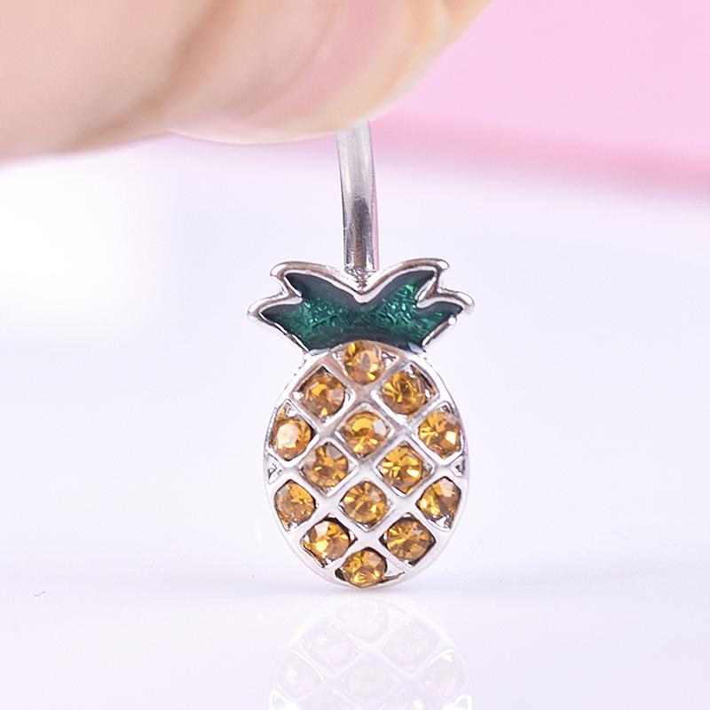 Pineapple Steel Navel Rings  Belly Button Ring Bar Body Piercing Jewelry