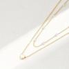 1pcs Imitation Pearl Heart Pendant Necklace, Retro Double-Layer Layered Design, Women'S Versatile Temperament Collarbone Chain