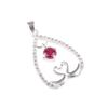 Rosa Rubellit Edelstein 925 Sterling Silber Schmuck Zirkon Hochzeit Anhänger 1.27" CZP-4-2