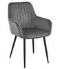 SOLDEN Chair - Dark Gray Velvet / Black Legs X 2