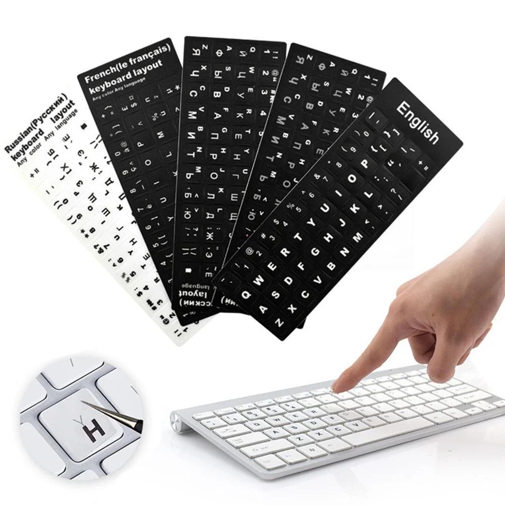 Mehrsprachige Tastaturaufkleber Spanisch/Englisch/Russisch/Deutsch/Arabisch/Italienisch/Japanische Buchstabenersatz für Laptop PC Notebook