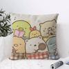 SSumikkogurashi Cushion Cover Eco Linen Pillow Case DoubleSided Print Breathable Durable Zipper Home Decor Gift
