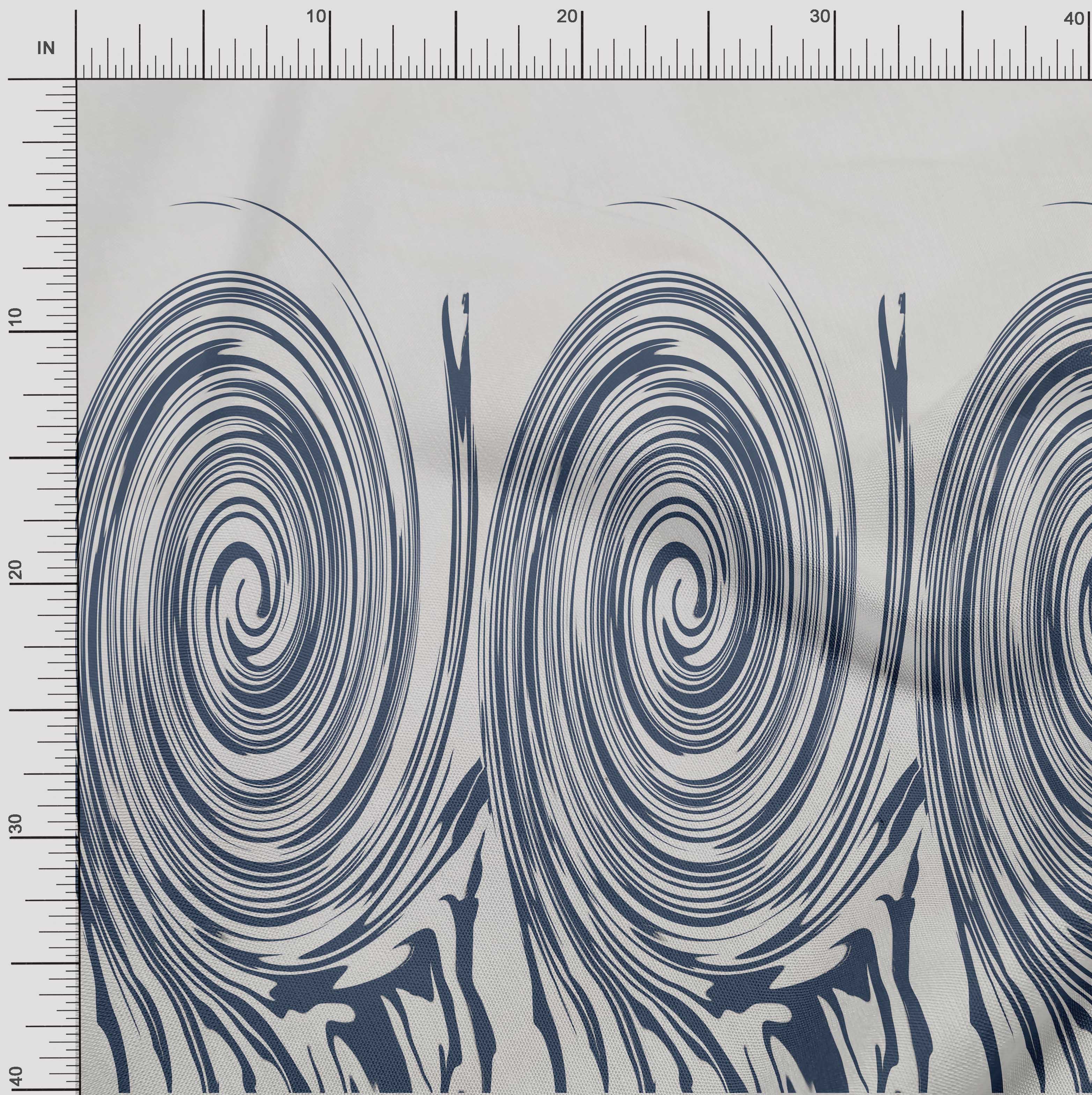 

oneOone Cotton Flex Fabric Spiral Panel A Printed Craft Fabric BTY 40 дюймів 42 Inch Wide - Viscose Chiffon сталлю синього кольору