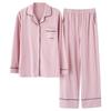 Pigiama in Cotone da Donna Primavera e Autunno Manica Lunga Indumento Esterno Servizio Casalingo Coreano Completo Camicia e Pantaloni a Manica Lunga