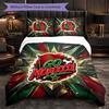 Morocco Football Pattern 3 Pieces Bedding Set Soft Microfiber Duvet Cover with Pillow Cases for Bedroom