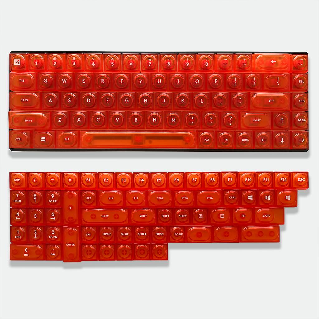 DOYS Block Toy Themed Keycaps,Transparent Matte PC Material 126 Keys Full Set,Shine Through Custom Keycaps Mechanical Keyboards