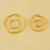 European and American 18K Personalized Circle Earrings Women's Simple Gold-plated Corrugated Earrings Buckle Earrings