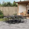 VidaXL 9pcs Garden Dining Set Black Cushions Wicker, Outdoor Dining Set, Dining Furniture of 3295010