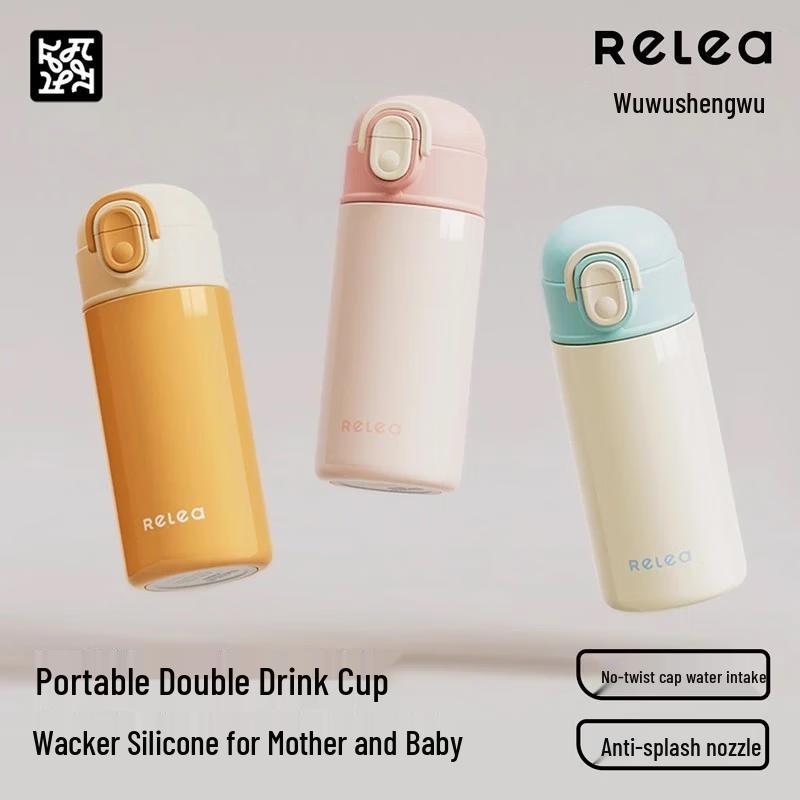 RELEA Изолированная бутылка из нержавеющей стали 316L с двойной крышкой-поильником