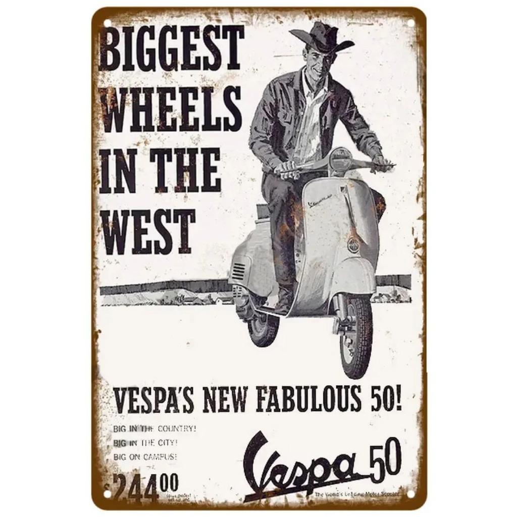 Metal Tin Signs Vespa Motorcycles Wall Decoration Plaque Vintage Art Poster Iron Painting for Man Cave Home Cafe Garden Club Bar