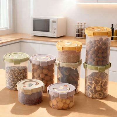Sealed Food Storage Bottle Plastic Moisture-Proof Grain Tank Snack Dried Fruit Cereals Storage Box Kitchen Storage Organizer