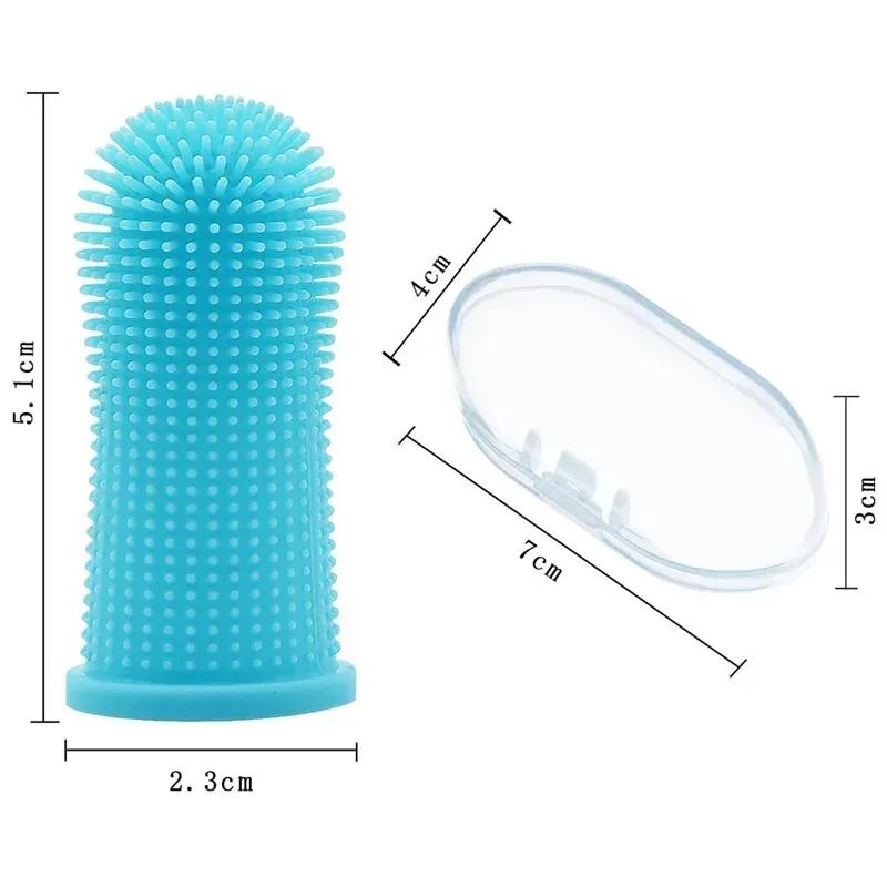 Dog Super Soft Pet Finger Toothbrush Teeth Cleaning Bad Breath Care Nontoxic Silicone Tooth Brush Tool Dog Cat Cleaning Supplies