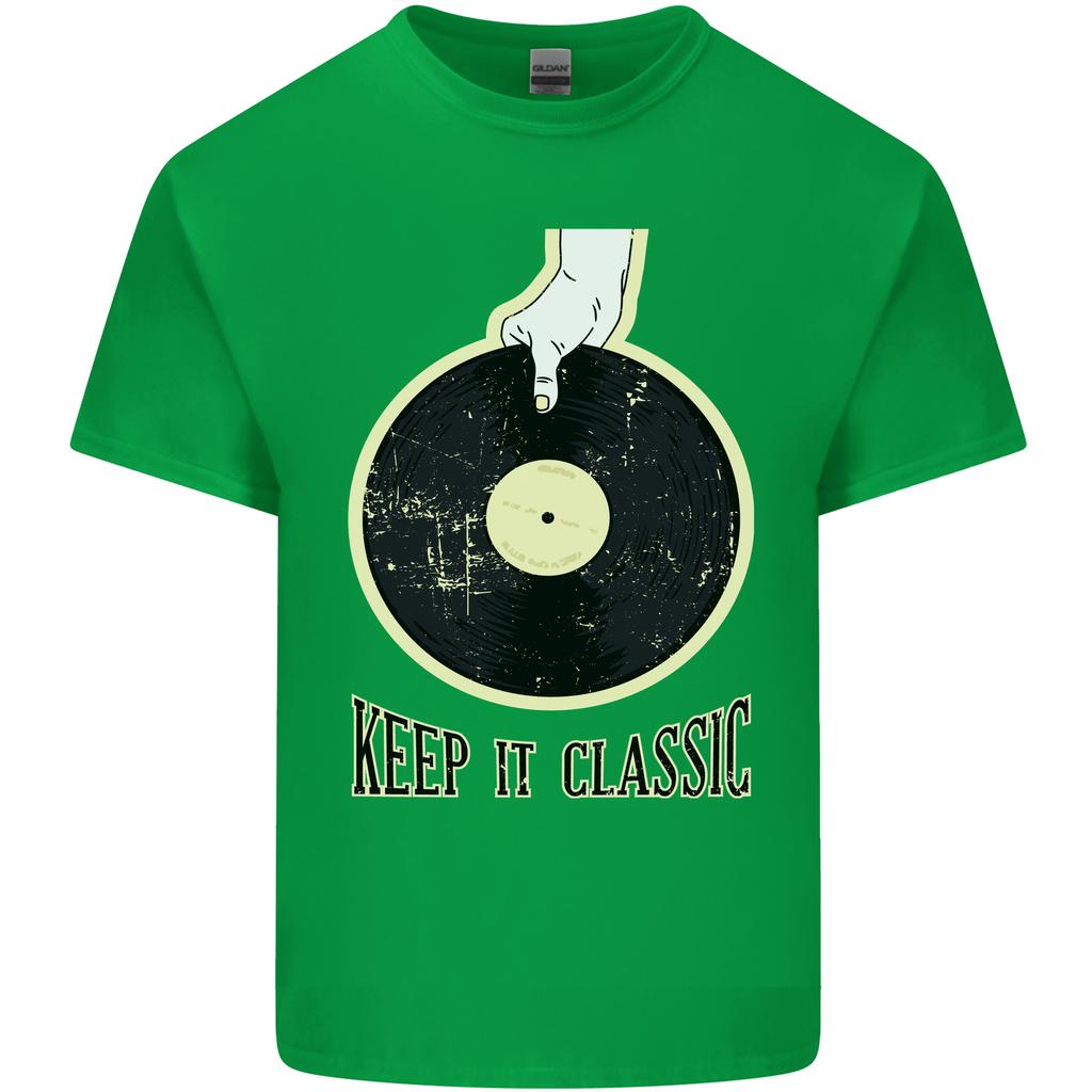 Vinyl Records Keep It Classic Dj Decks Unisexs Light Cotton Tshirt