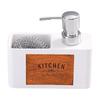 Kitchen Dish Soap Dispenser with Sponge Holder 2 In 1 Countertop Dishwashing Soap Pump Dispenser Set for Kitchen Sink