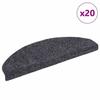 VidaXL Self-adhesive Stair Treads 20 Pieces 65 X 21 X 4 Cm Dark Grey Semicircular Large 3365644
