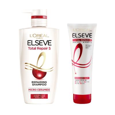 L'Oréal Paris Total Repair 5 Shampoo 410ml + Hair Pack 280ml, 1 Set
