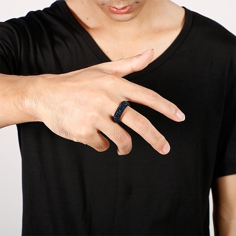 Punk Cuban Chain Rings for Men Stainless Steel Biker Finger Ring Hip Hop Jewelry Male Charms Gift Turnable Anillos