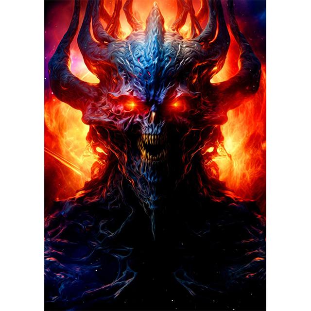 Abstrakt Fantasy Lågdemon Ondska Tryck Poster Canvas Målning Modern Väggkonst Bilder För Vardagsrum Sovrum Hemdekoration