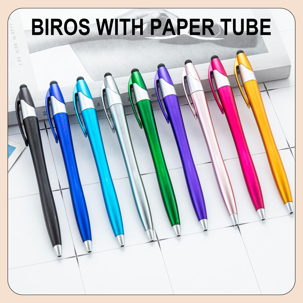 10Pieces 2-in-1 Ballpoint Pen with Stylus Tip Touching Screen Pen Retractable Ballpoint Pen Write Smoothly for Adult