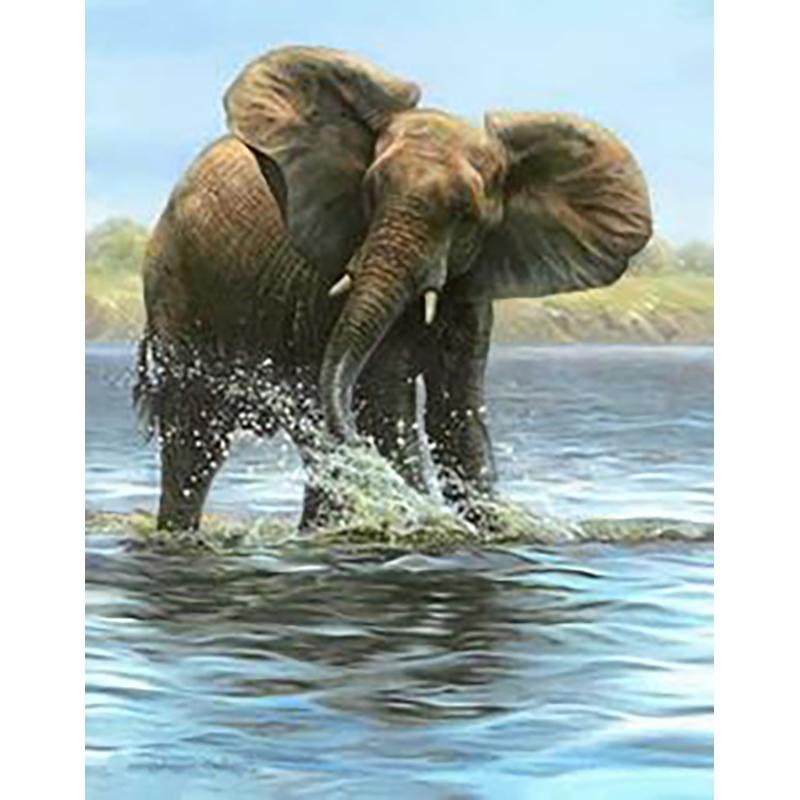 Diy Elephant 5D Diamond Painting Full Round Drill Cross Stitch Animal Diamond Embroidery Rhinestone Home Decor Wall Art Gift