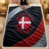 Flannel BlanketDenmark Football Warm Soft Throw Blanket for Indoor Sofa Bed Living Room Use